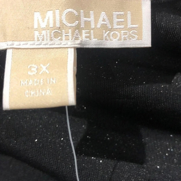 MICHAEL Michael Kors black silver long sleeve sparkle dress 3X New with tags - Picture 2 of 12